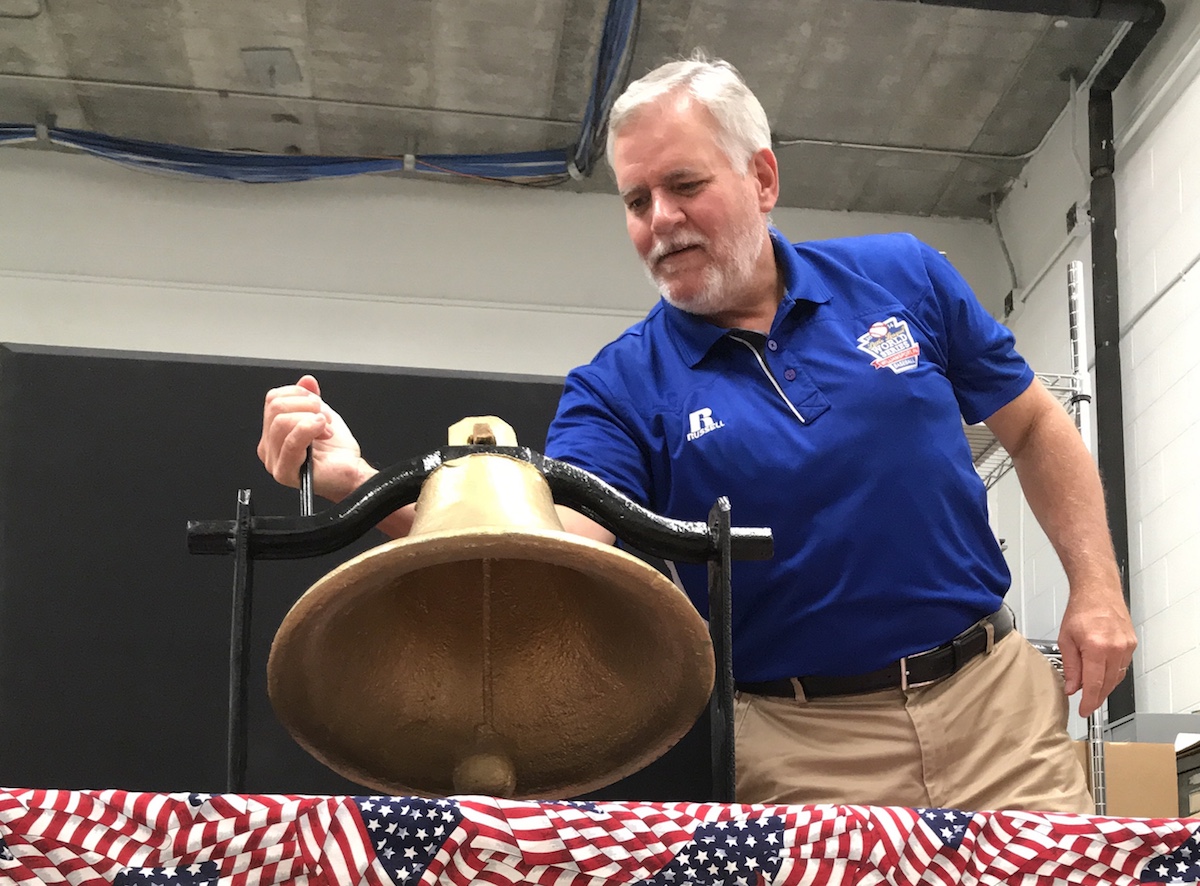 Hands on Heritage - Lance Van Auken rings the bell