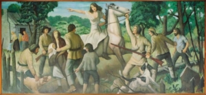 Rachel Silverthorn warns the settlers (WPA mural)