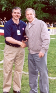 Lance and George W. Bush on the South Lawn